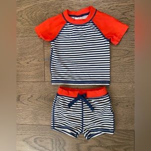 Tucker + Tate boys striped swimwear. Size 9 month.